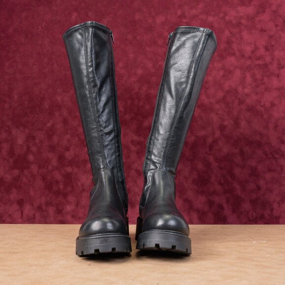 Vagabond Women Kenova Tall Black Leather Lug Festival Chunky Boots Sz 8US EUR38 - Picture 3 of 10